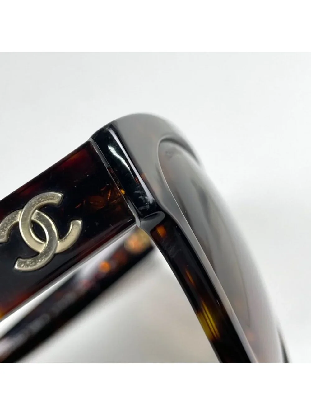 Chanel Sunglasses CC Logo Eyewear Demi Pattern Acetate Brown